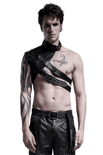Edgy Streetwear Essential: Leather Shoulder Harness